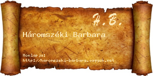 Háromszéki Barbara névjegykártya