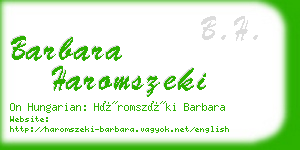 barbara haromszeki business card